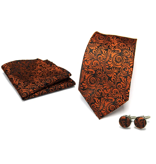 Best Selling Eye Catching Design Printed Micro Woven Polyester Tie /Pocket Square /Cufflinks Gift Sets from Trusted Manufacturer