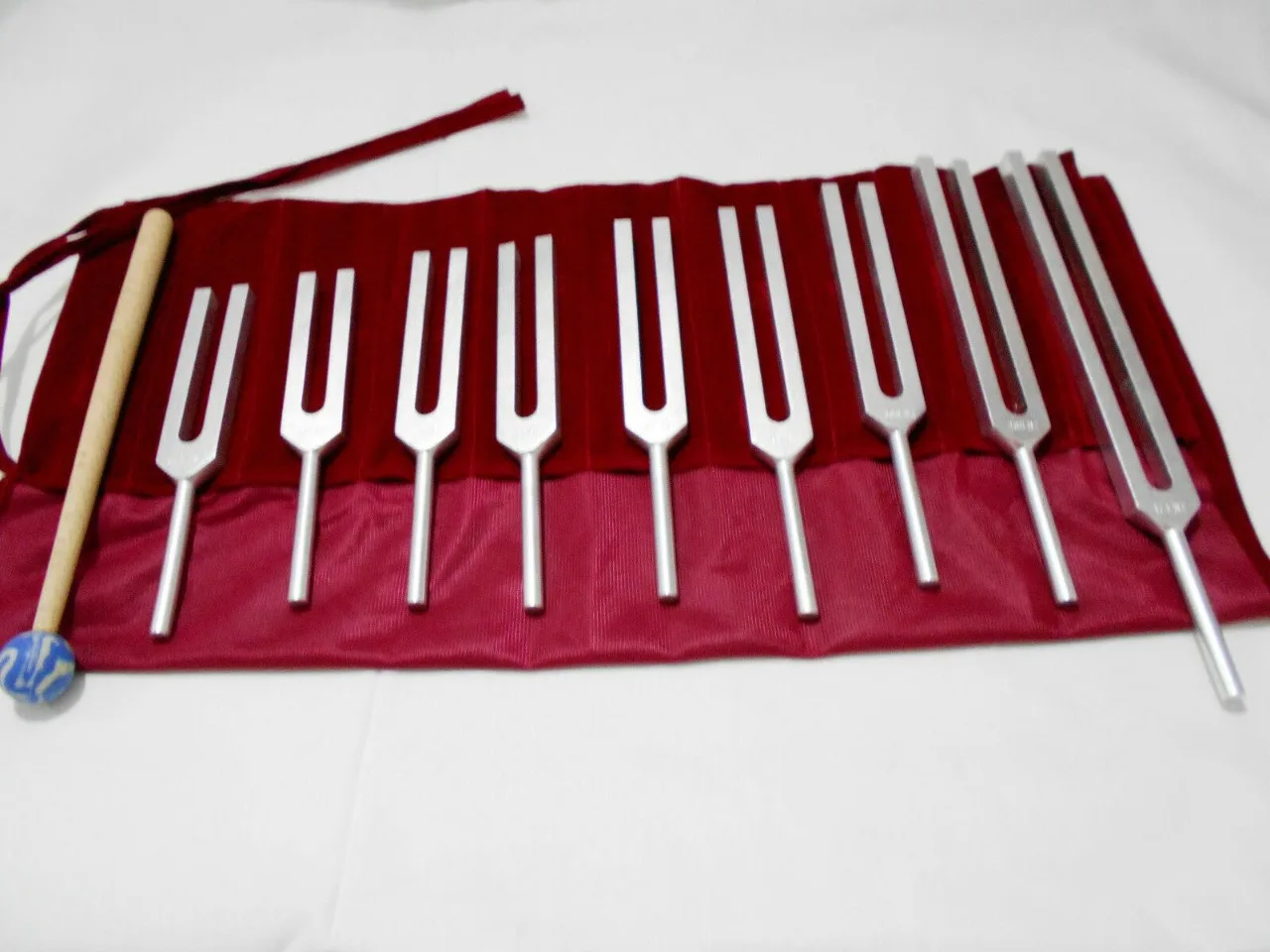 Mars International Manufacture 7 Chakra tuning fork set of 7 with pouch + Mallet Best Offer Free International Shipping....