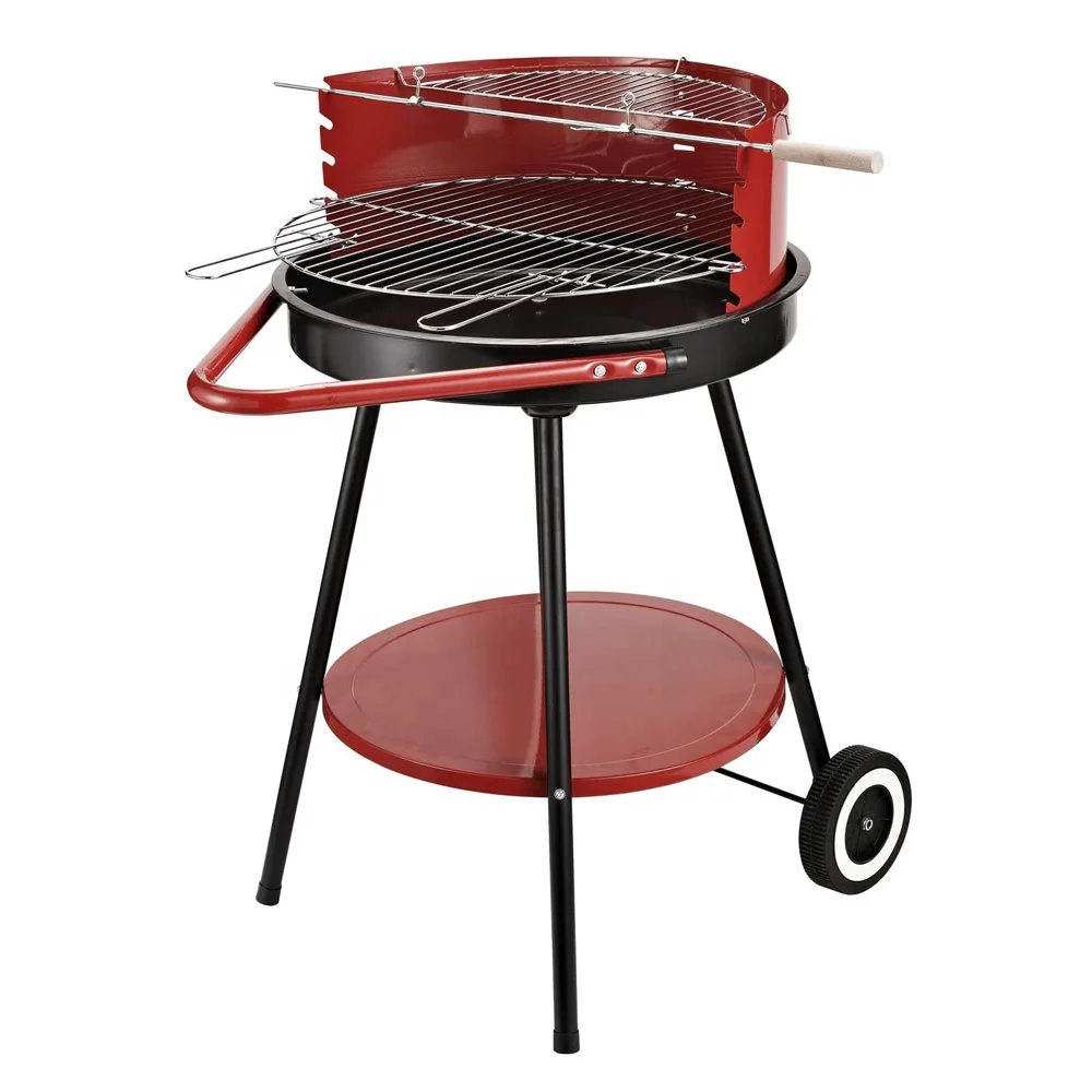 Portable Charcoal Grill Outdoor Round BBQ Griller Meat barbecue grill set Stainless Steel Cooking Grate for Picnic