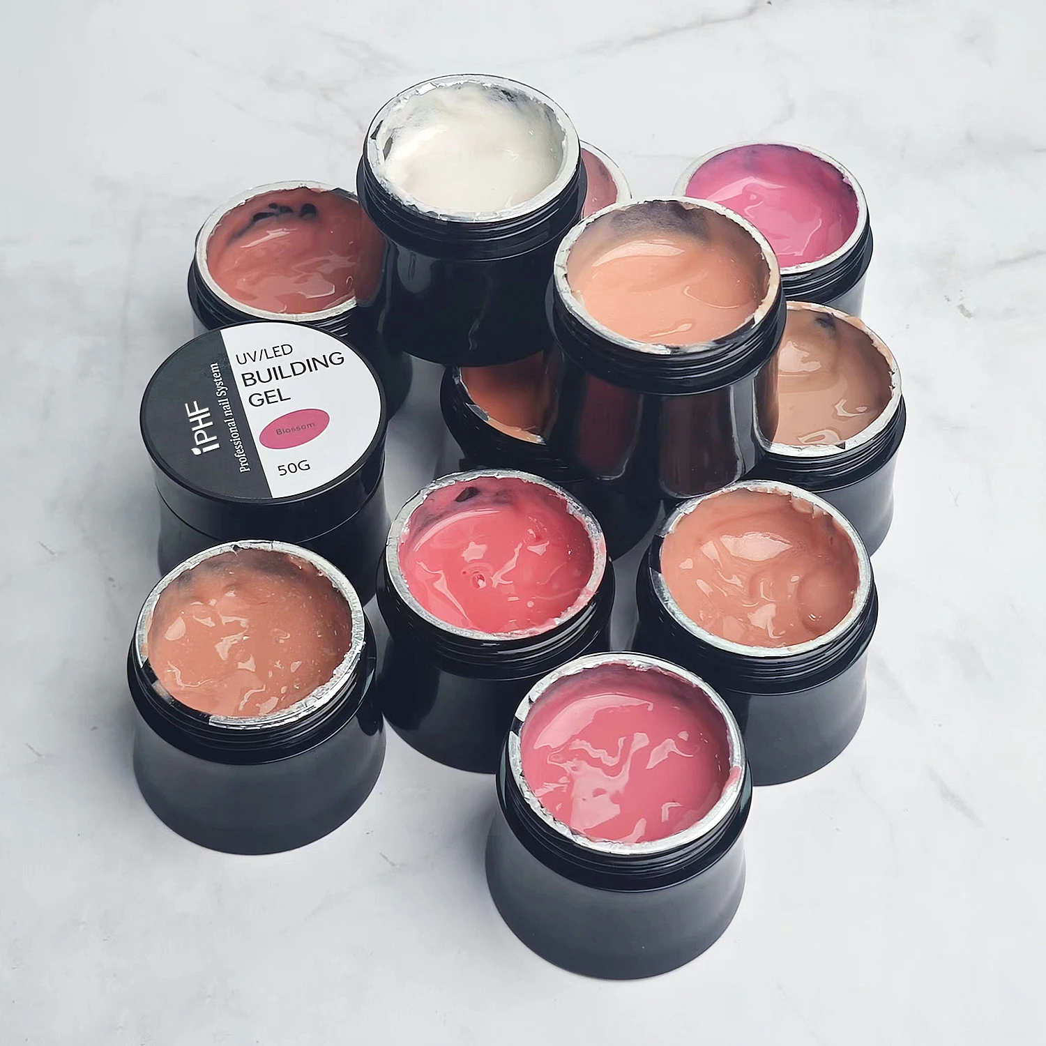 Hot Camouflage Hard Building UV Gel Clear Hard Nail Extension Acrylic Gel Nail Art Manicure Set for DIY at Home