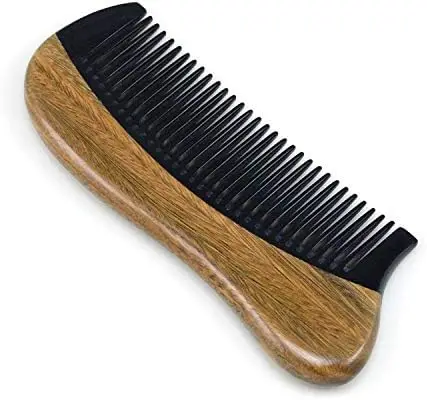 Authentic Indian 100% Natural Wood Horn Comb Ox Color with Tooth for Hair Styling-Men & Women Home Decor