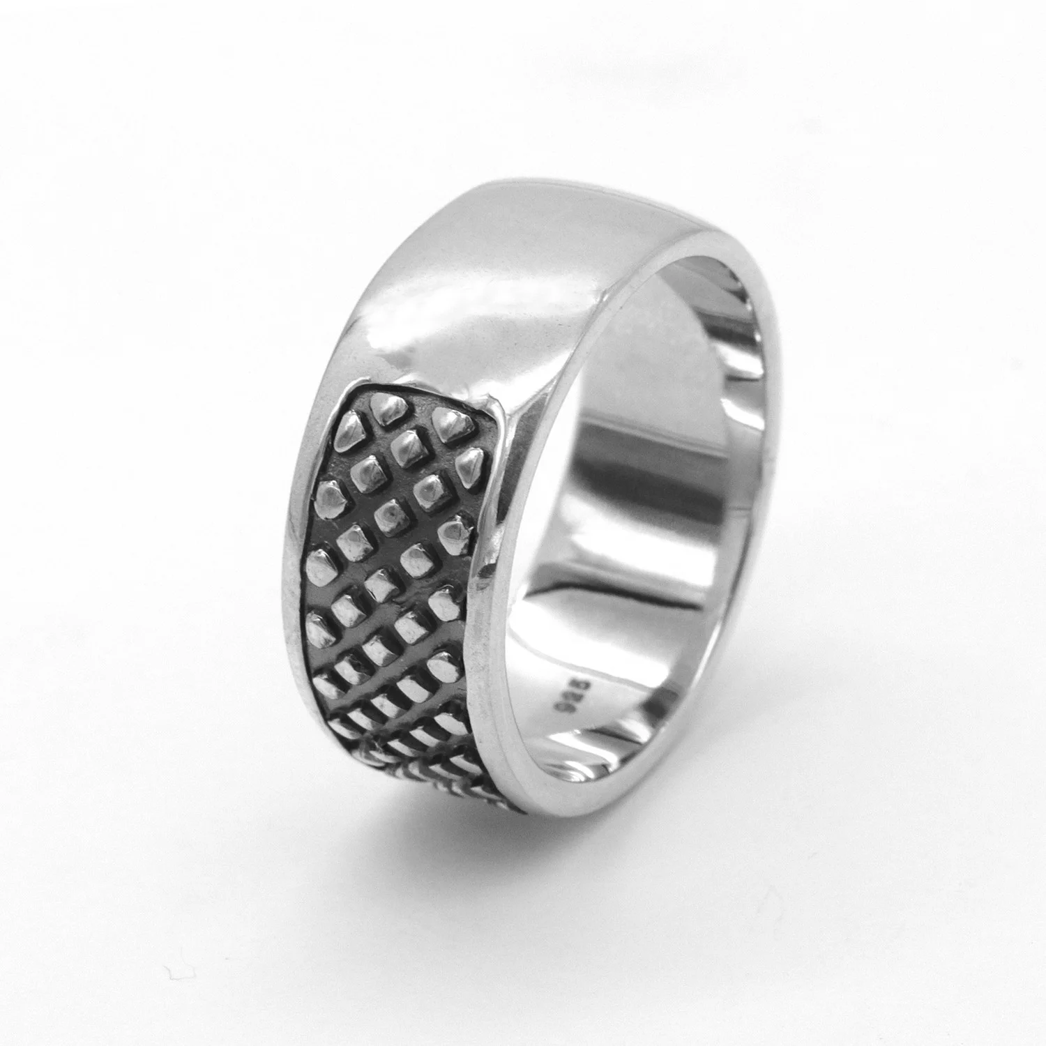 custom jewelry 925 Silver ring for man wholesale and export rhodium oxidation ring men
