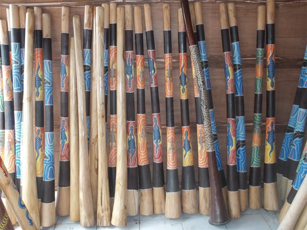 Wooden Long Didgeridoo are made of teak wood or eucalyptus wood made in Bali Indonesia original this music instrument