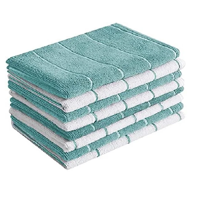 Factory wholesale custom 100% Organic cotton Fast Dry Nonstick stock High Quality Reusable GOTS certificate Dish Kitchen Towels