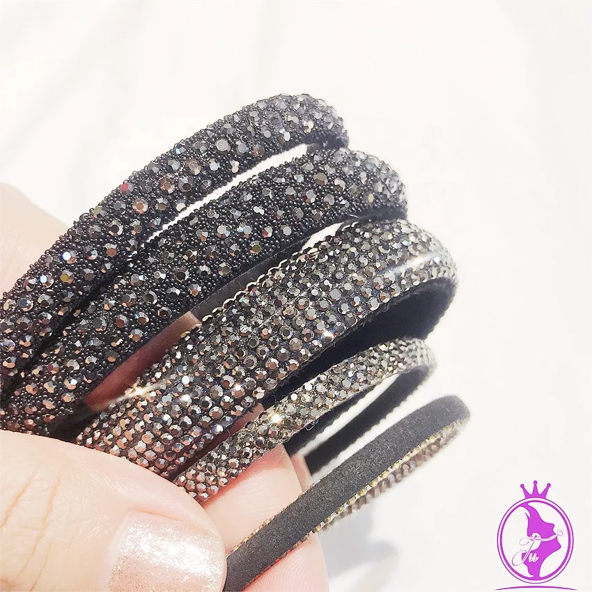 Manufactory Wholesale Rhinestone Strip Shoes Decorative Crystal Tube Drill Rhinestone Ribbon Shoe Accessories