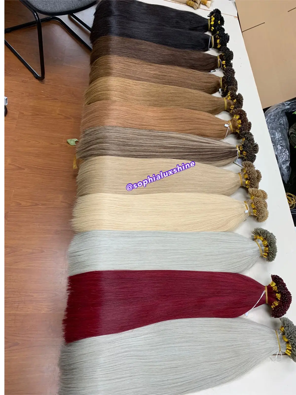 Top product Double drawn Peruvian Hair highlight i tip Hair Extensions Human Hair Extension straight Style AliExpress Sophia