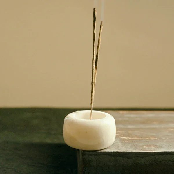 NIEN White marble small incense holder burner ash catcher Indian stone handmade with box packing fine finish stone marblestone