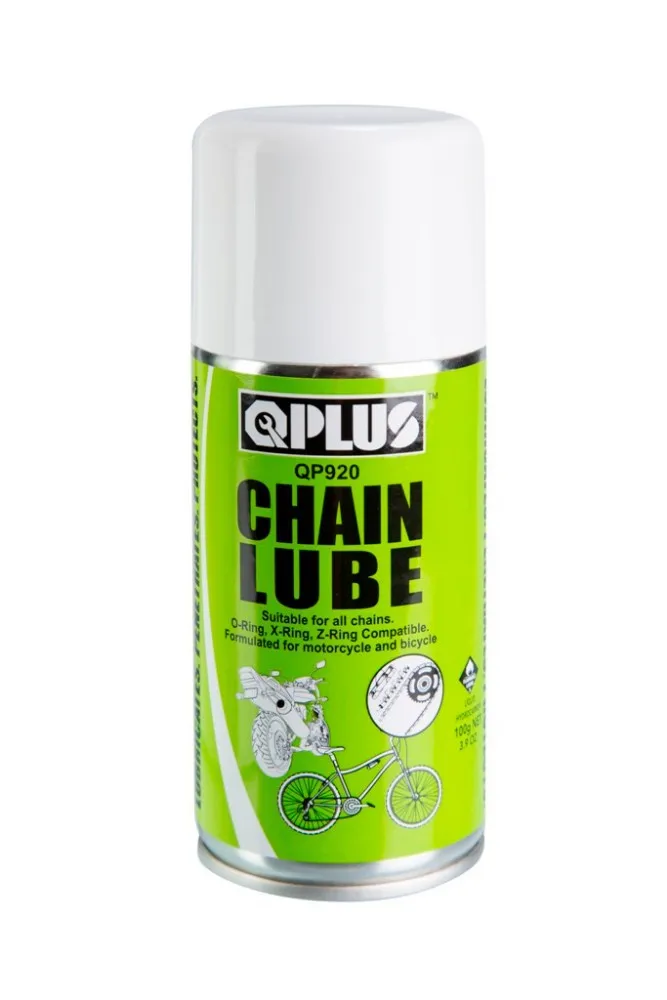 Premium Leading Manufacturing Exporter QPlus Chain Lube QP911/QP920/QP912] Non Staining Formulation and Convenience Packaging