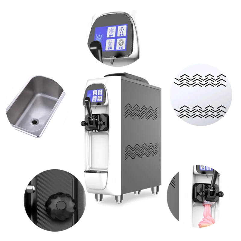 New Commercial Italian Gelato Ice Cream Maker Machine for Milk Fruit and Water Soft Ice Cream Making Device