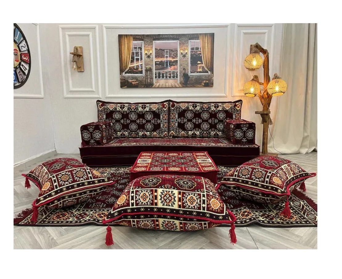 Abic Floor Sofa Living Room Full Sets - 190cm / 6feet 75 Inch 1 Set of 11 Pcs Covers + Sponge