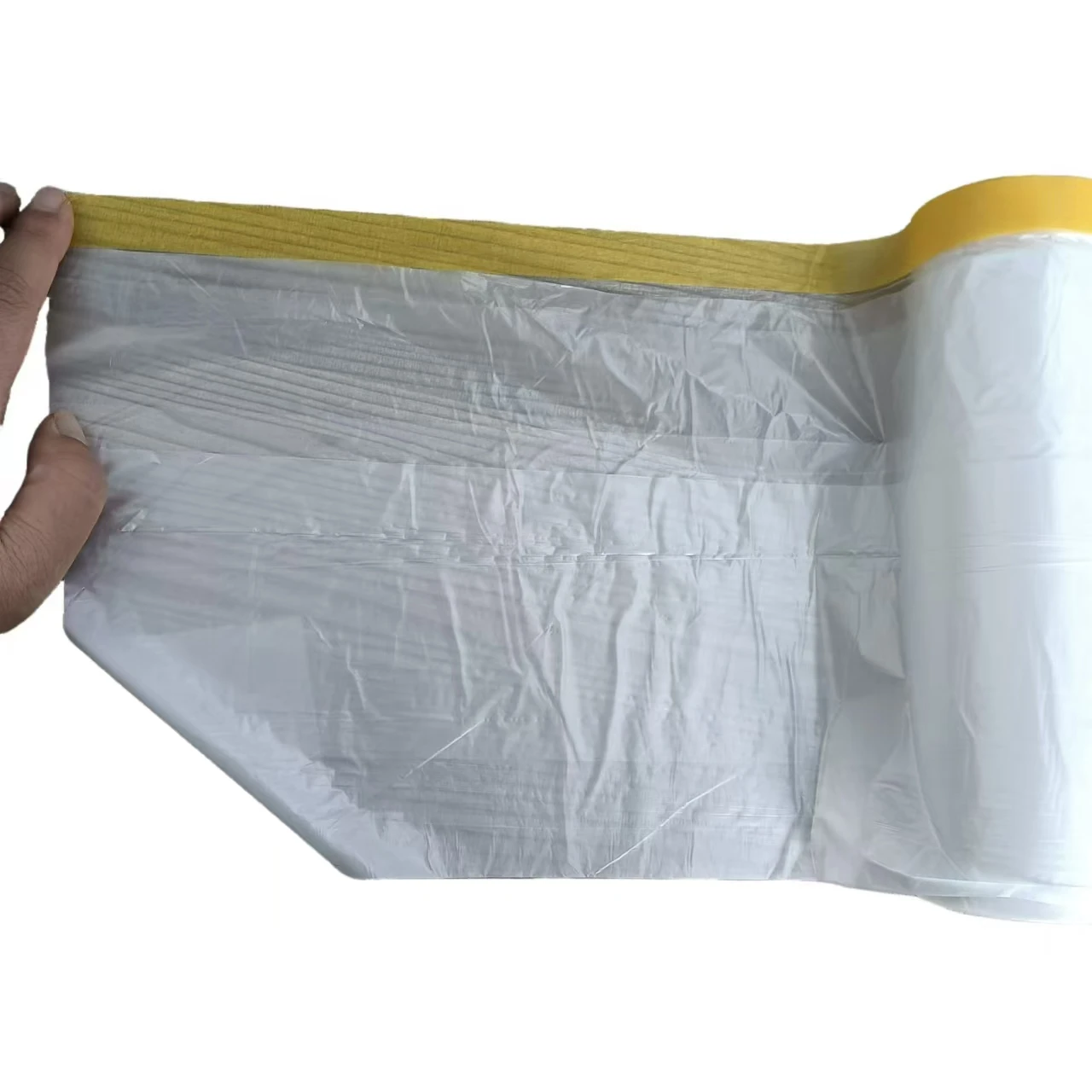 pre-taped paint masking film with dispenser for car, ship and train spray paint