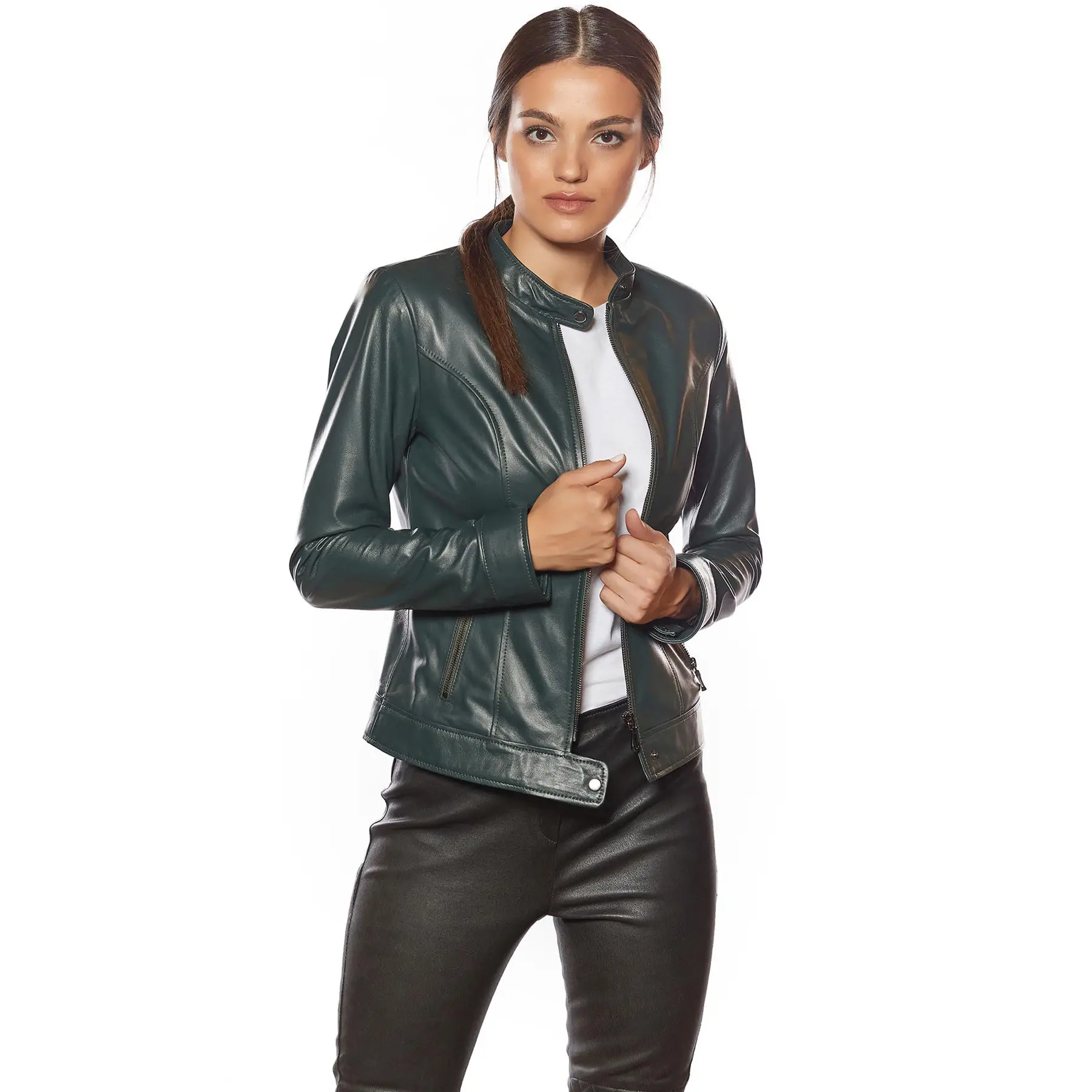 Custom Women Clothing High Quality Leather Fashion Jacket for Women