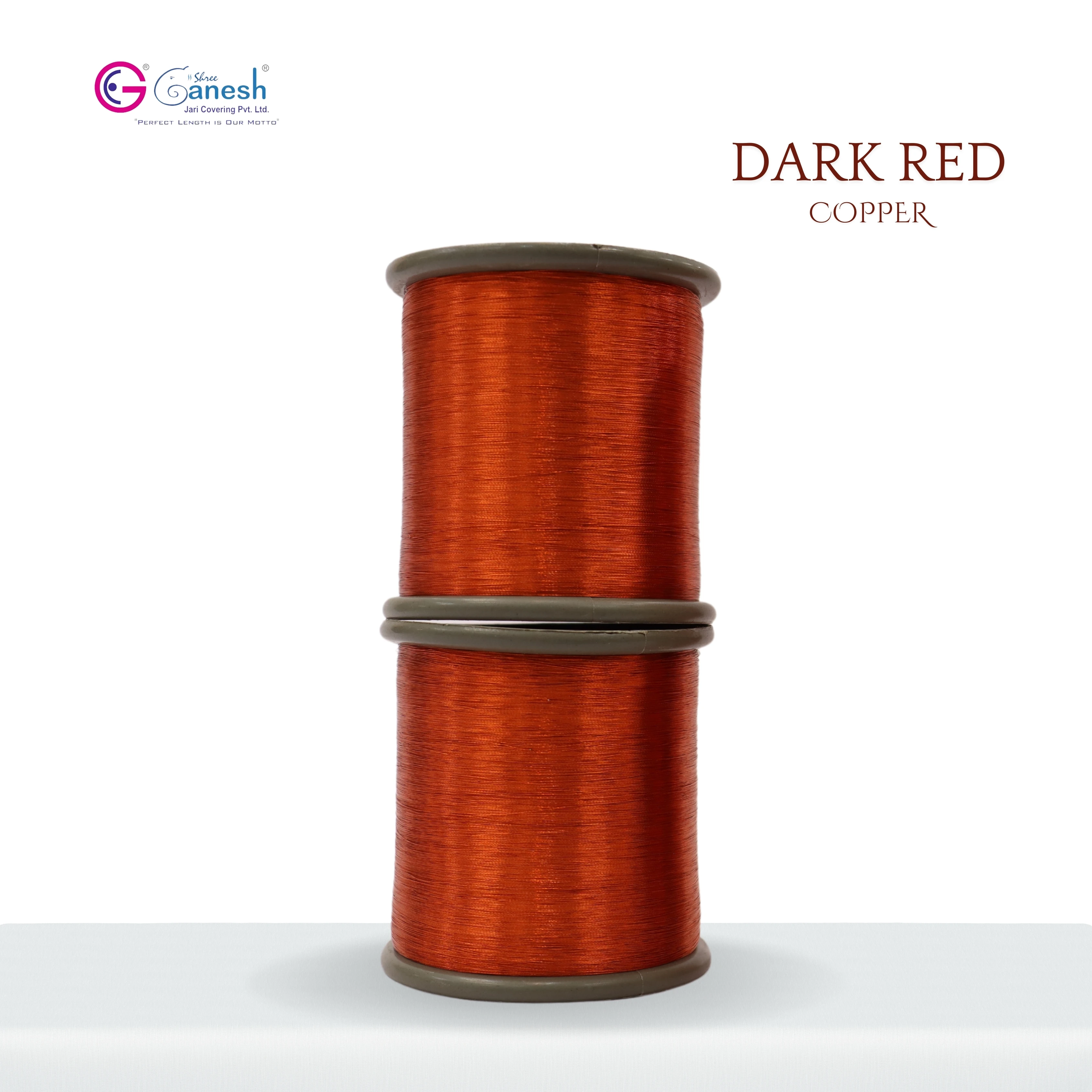 Dark Red Copper Metallic Yarn Lurex Registered High Tenacity Flora Jari Polyester Yarn Weaving Hand Knitting Embroidery