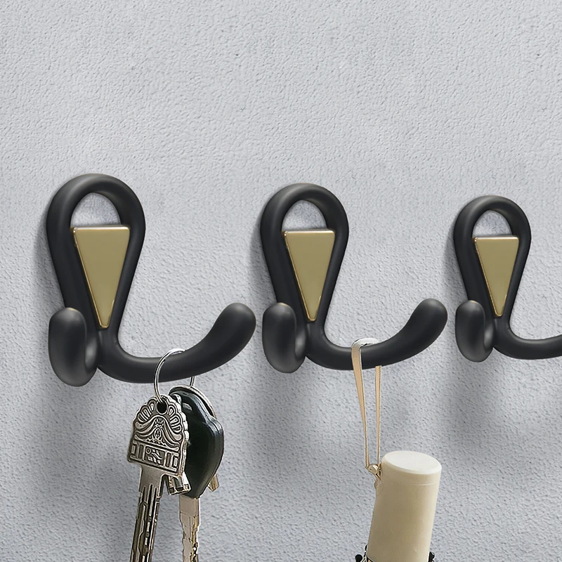 YONFIA 3807K Twin Robe Hooks Wall Mounted for Coats Towel Bathroom Clothes Hangers Cupboard Table Under Bar Handbag Hooks