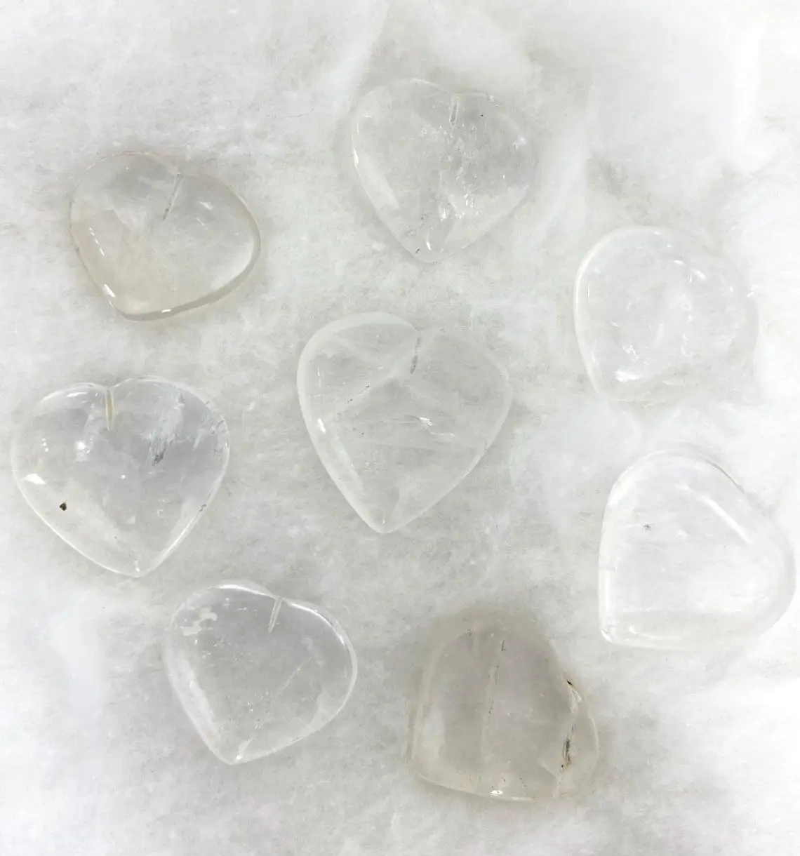 Wholesale NATURAL Gemstone CLEAR QUARTZ HEALING Crystal PUFFY HEART
