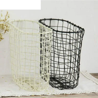 Wire Decorative Storage Baskets Modern Set 2 Handcraft Metal Wire Storage Baskets fruits and vegetables storage basket set