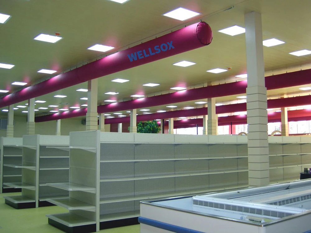 Energy Saving Precise Air Dispersion High Strength Cost Effective Fabric Air Duct For Supermarket