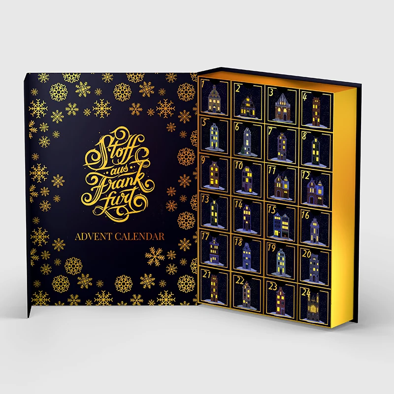 Wholesale Luxury Christmas Advent Calendar 24 Days Calender Box Set magnetic Drawer Paper Packaging Gift Boxes