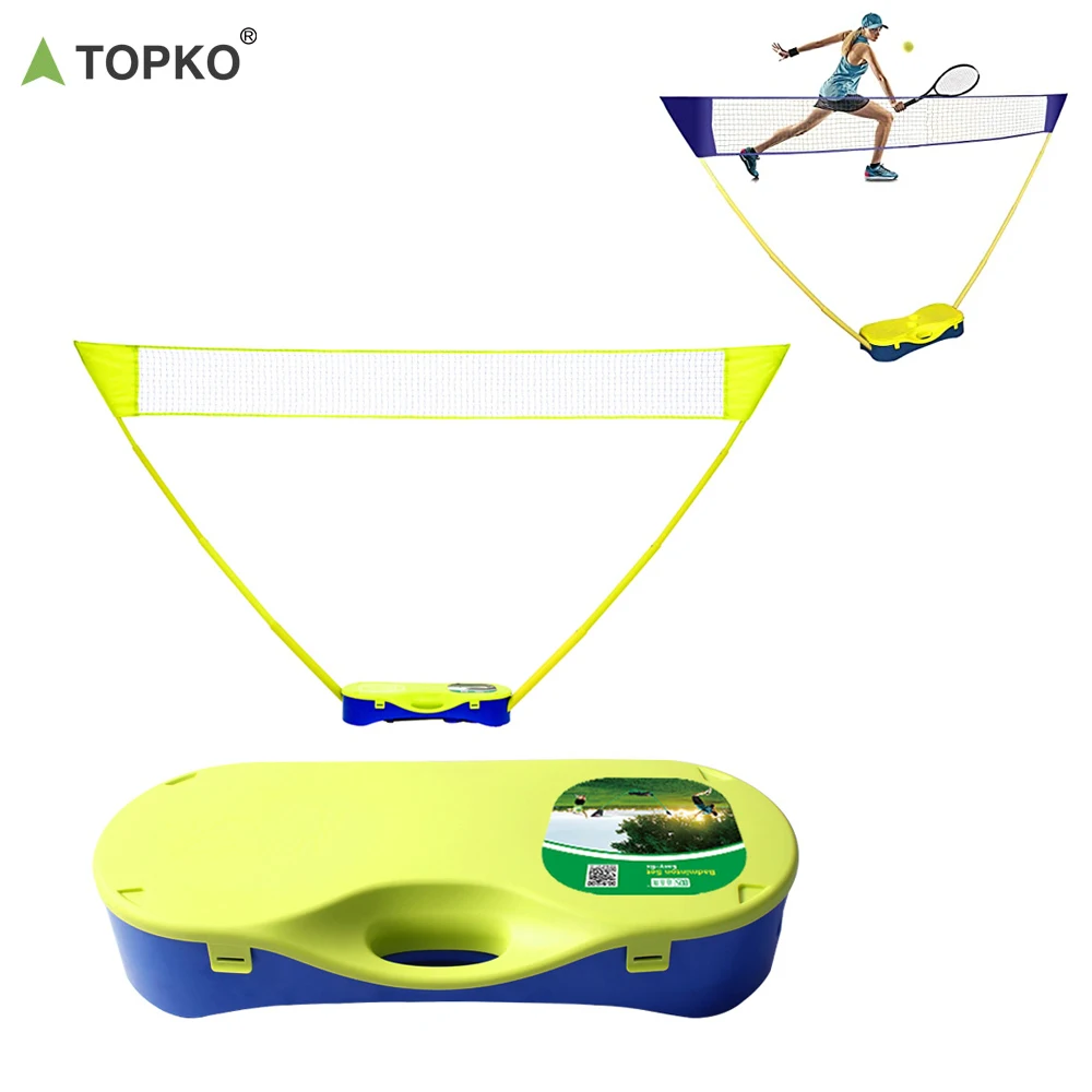 Topko Durable Badminton Net With Rackets Portable Volleyball Tennis Net Stand for Indoor & Outdoor Foldable Badminton Net