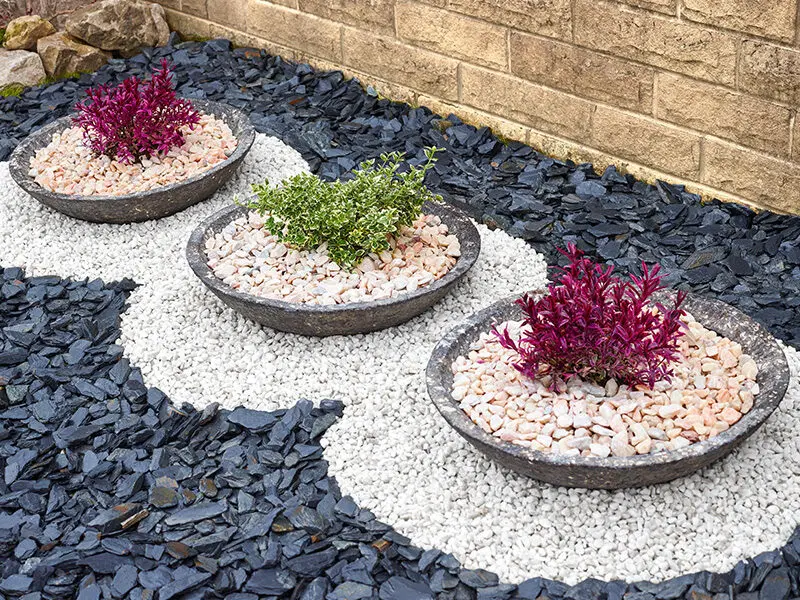 purple rolled pebble stone for landscaping