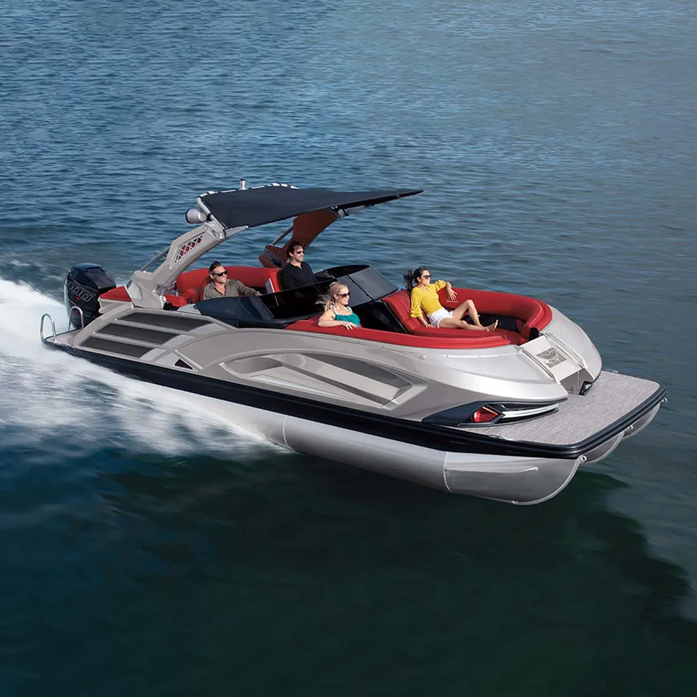 Ecocampor Kincean 22-футовая алюминиевая понтонная рыбацкая лодка из стекловолокна с мотором одна каюта изготовленная на заказ китайская