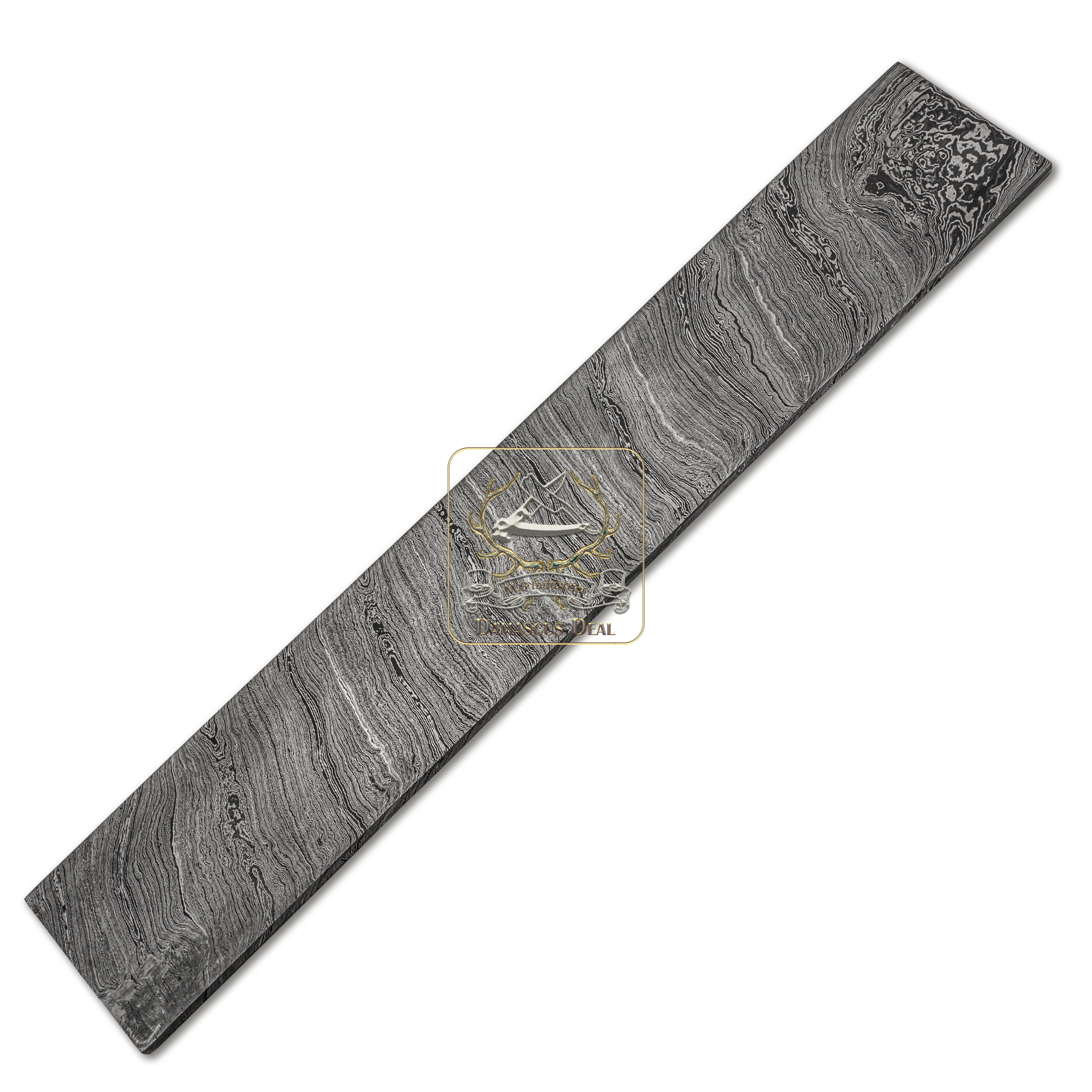 Damascus Steel Billet Twisted Pattern DD-Twist-609 for Knife Making Hand Forged Carbon Steel Hardness 58-62 HRC Billet