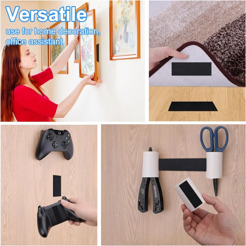 Total 32 Feets Felt Tape Roll Polyester Felt Strip Self Adhesive Backed Felt Tape Black Furniture 4 Inch Felt Strips