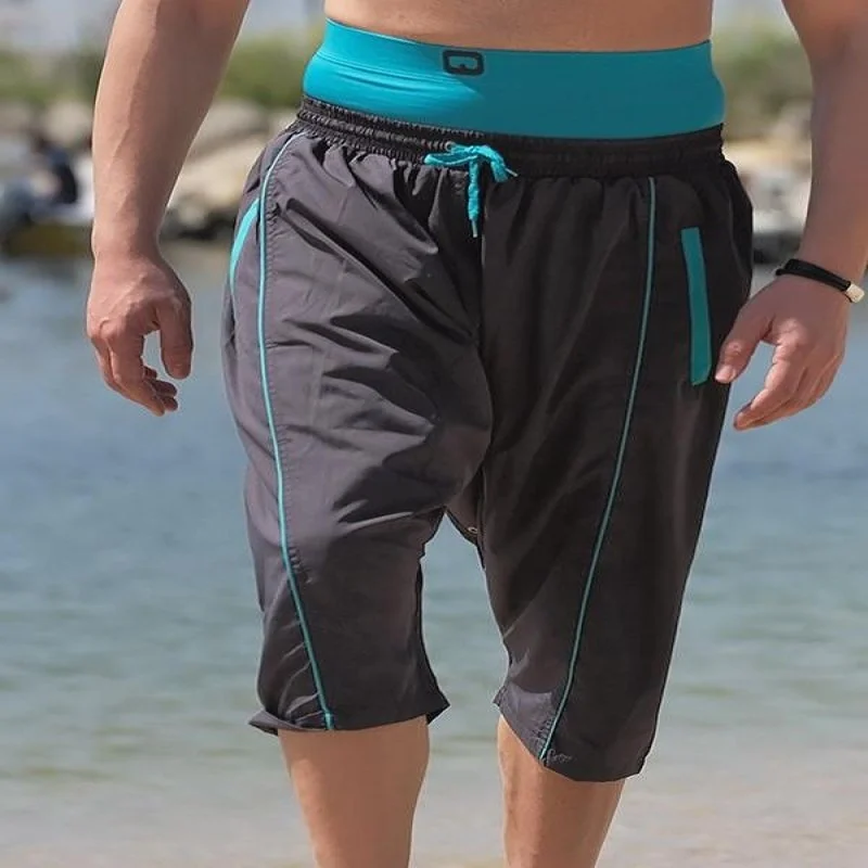 4 way stretch Islamic swim shorts halal board shorts dot pattern elastic waist with mesh lining swimwear swimsuit