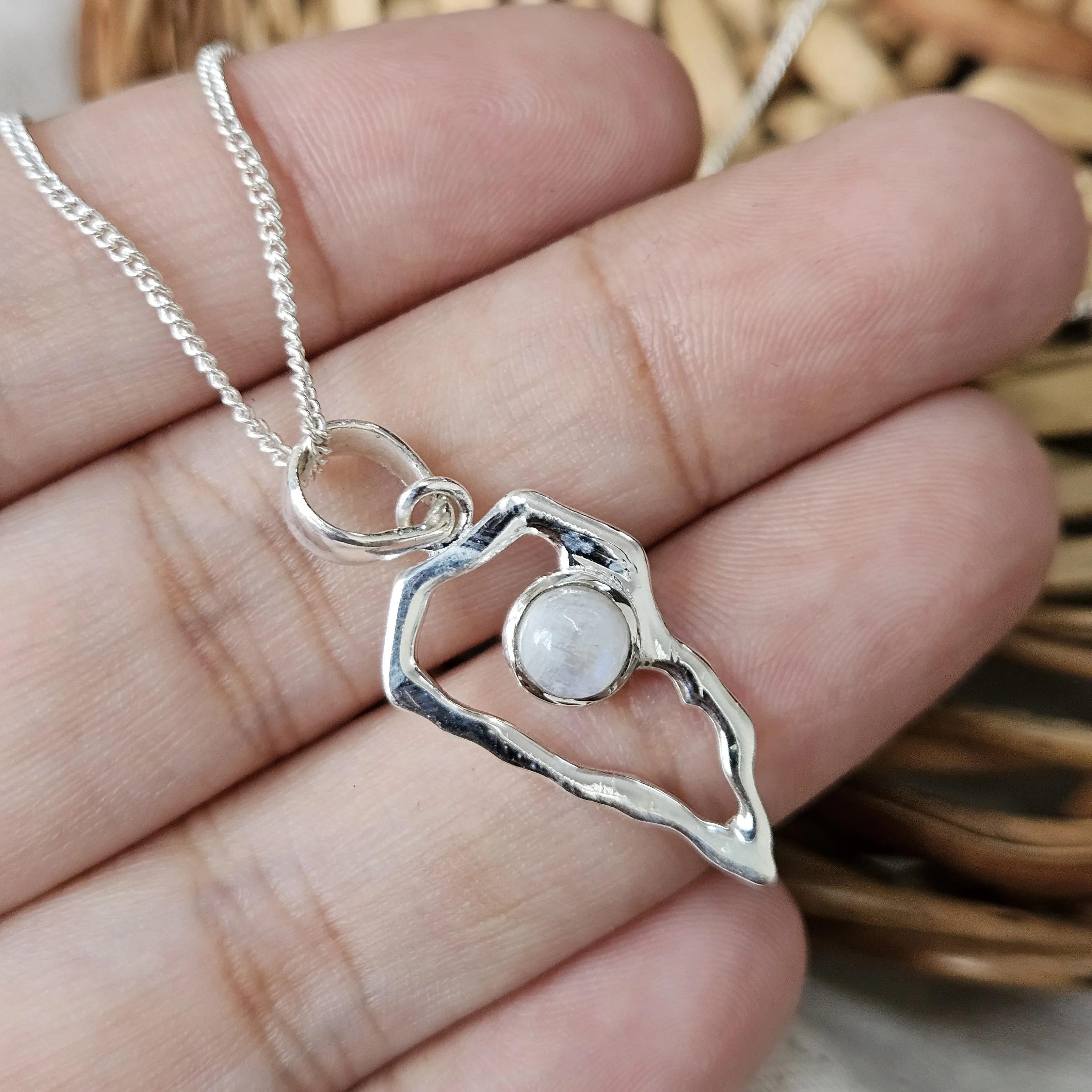 south Africa designer moonstone silver pendant