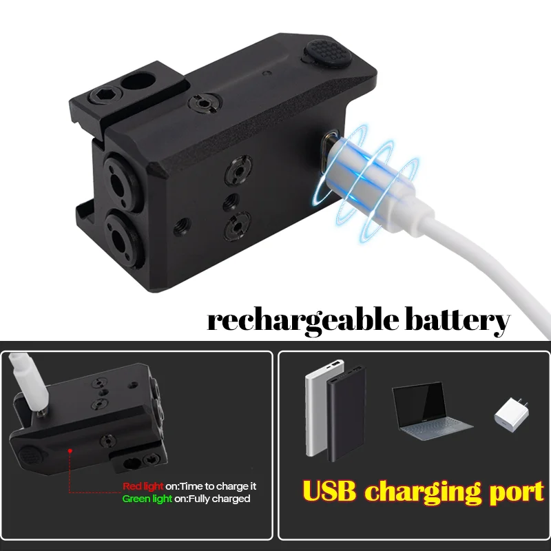 USB перезаряжаемый компактный охотничий Двойной лазерный прицел с тактическим зеленым красным лазерным прицелом для спорта на открытом воздухе