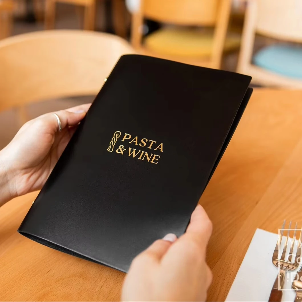 Menu Cover Holder Folder Bar Book Custom Menu Cocktail Menu Holder Restaurant Folder Binder Custom Cover LMC-0026