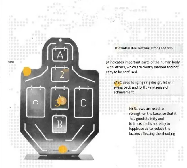 Six-point IPCS soft projectile practice target shooting live CS stainless steel target