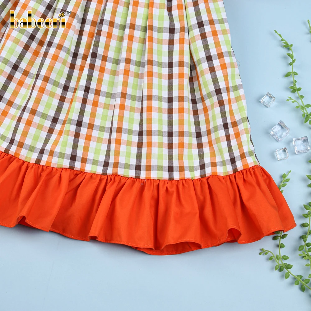 Pumpkin smocked bishop dress for girl ODM OEM wholesale smocked girl dress high quality girls dresses - BB1566