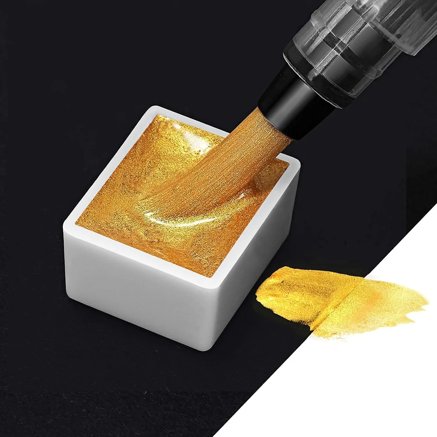 Kalour Professional Metallic Watercolor Paints Set, Pearl Paint, 42 glittering colors in the metal shell, enthusiasts