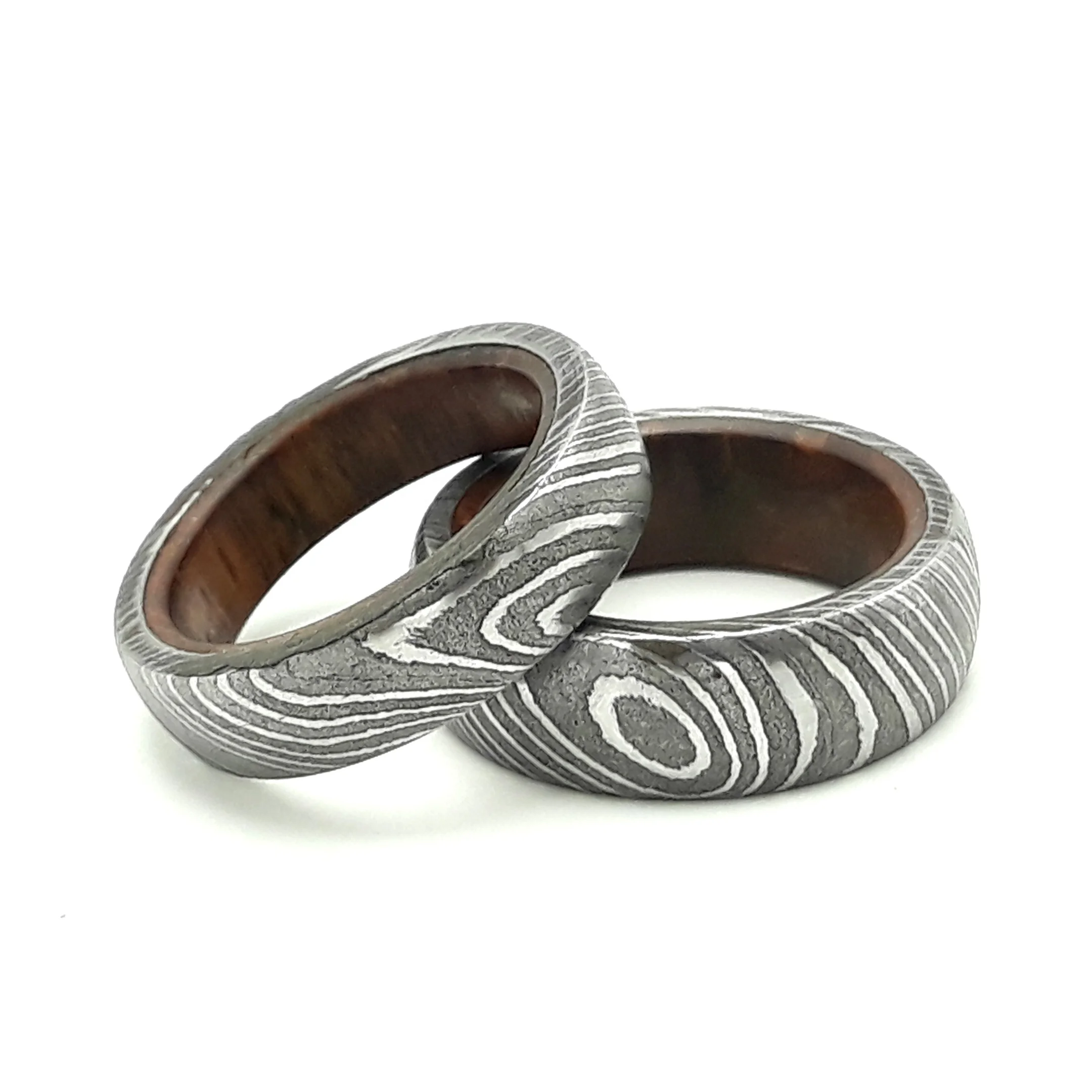 Wholesale Damascus ring custom handmade with rose wood inlay for men & women best for wedding, anniversary