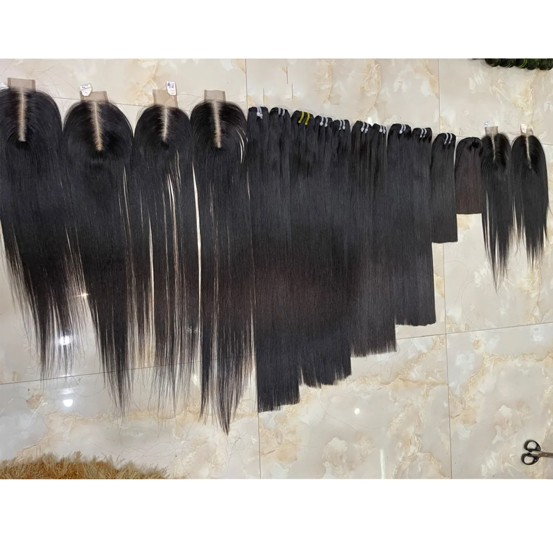 Raw Hair Vietnam 100% Human Hair Real Manufacturer Customized Texture Hd Silk Lace Closure
