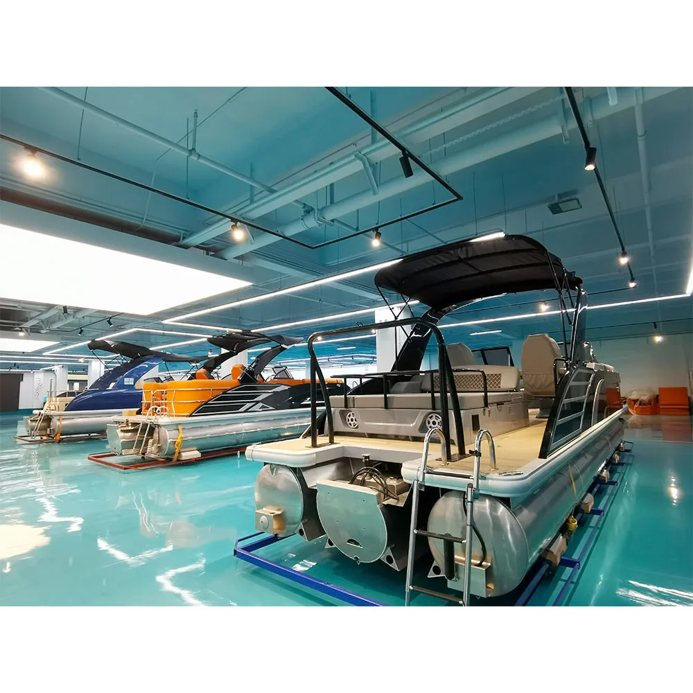 16Ft 17Ft Aluminium Pontoon Boat China Electric Floating Party Boat Luxury Inflatable Pontoon House Boats With Electric Motor