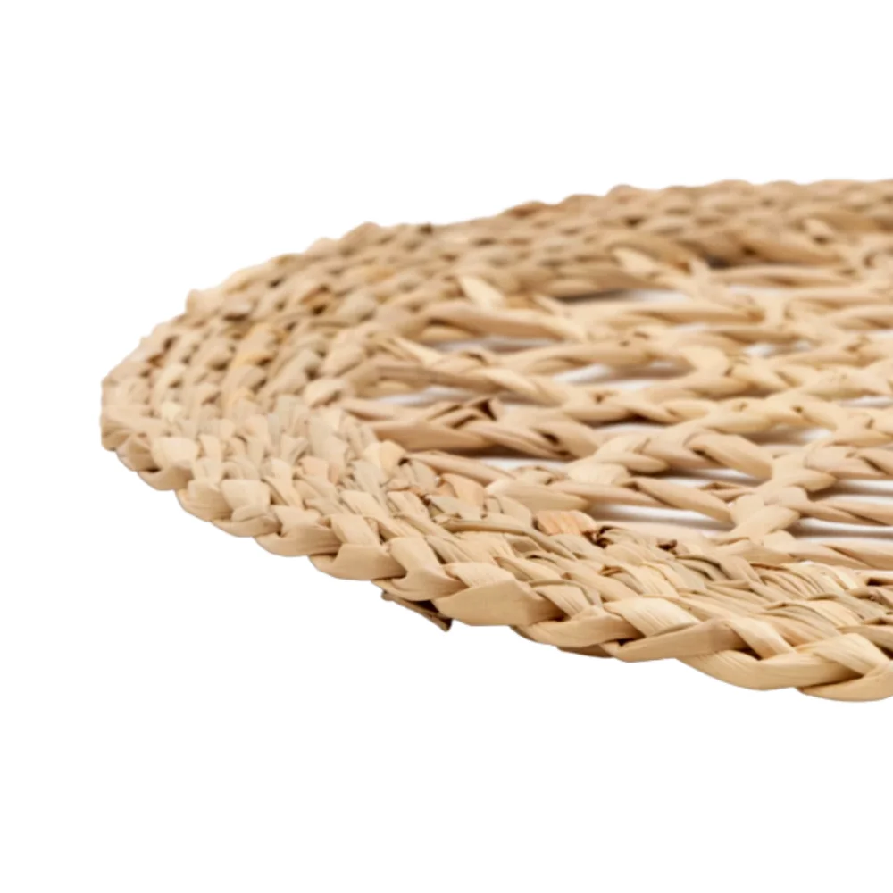 Table Decoration & Accessories Minimalist Handicraft Products Round Shape Water Hyacinth/Seagrass Wall Decor Place Mat