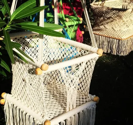 Comfortable Handmade Macrame Baby Swing Chair  Hanging Swing for kids Comfortable nursery swing
