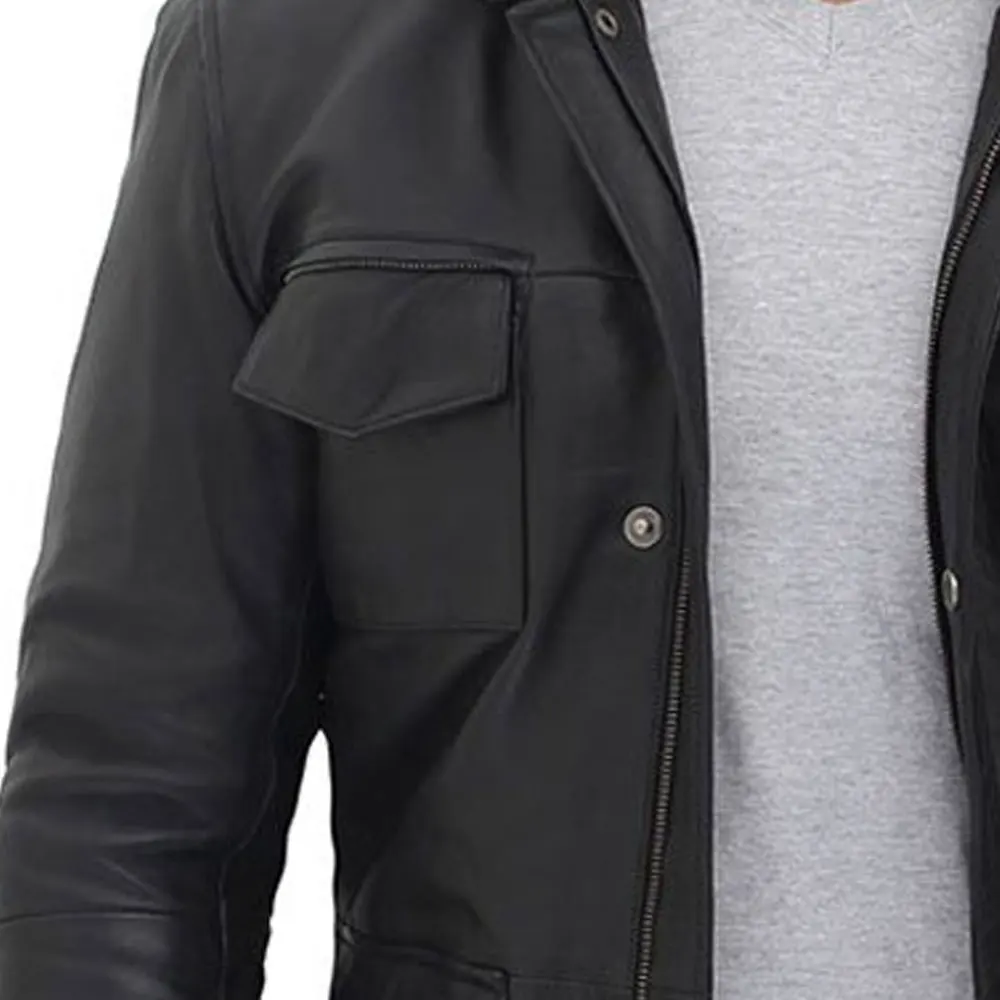 Manufacturing Custom Made Long Sleeve Men Leather Coat / Handmade Black Motorcycle Vintage Distressed Biker Real Leather Jacket