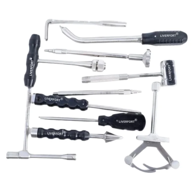 Wholesale Factory Price 11 Pcs Orthopedic Hip Knee Spine Femur Surgical Instrument Set TOP Quality stainless steel CE  LIVERFORT