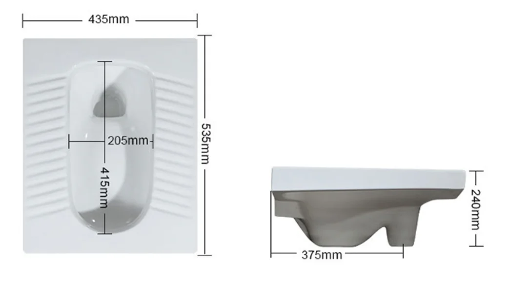 New Sanitary Ware Asian toilet White Color Squatting Pan Ceramic Toilet