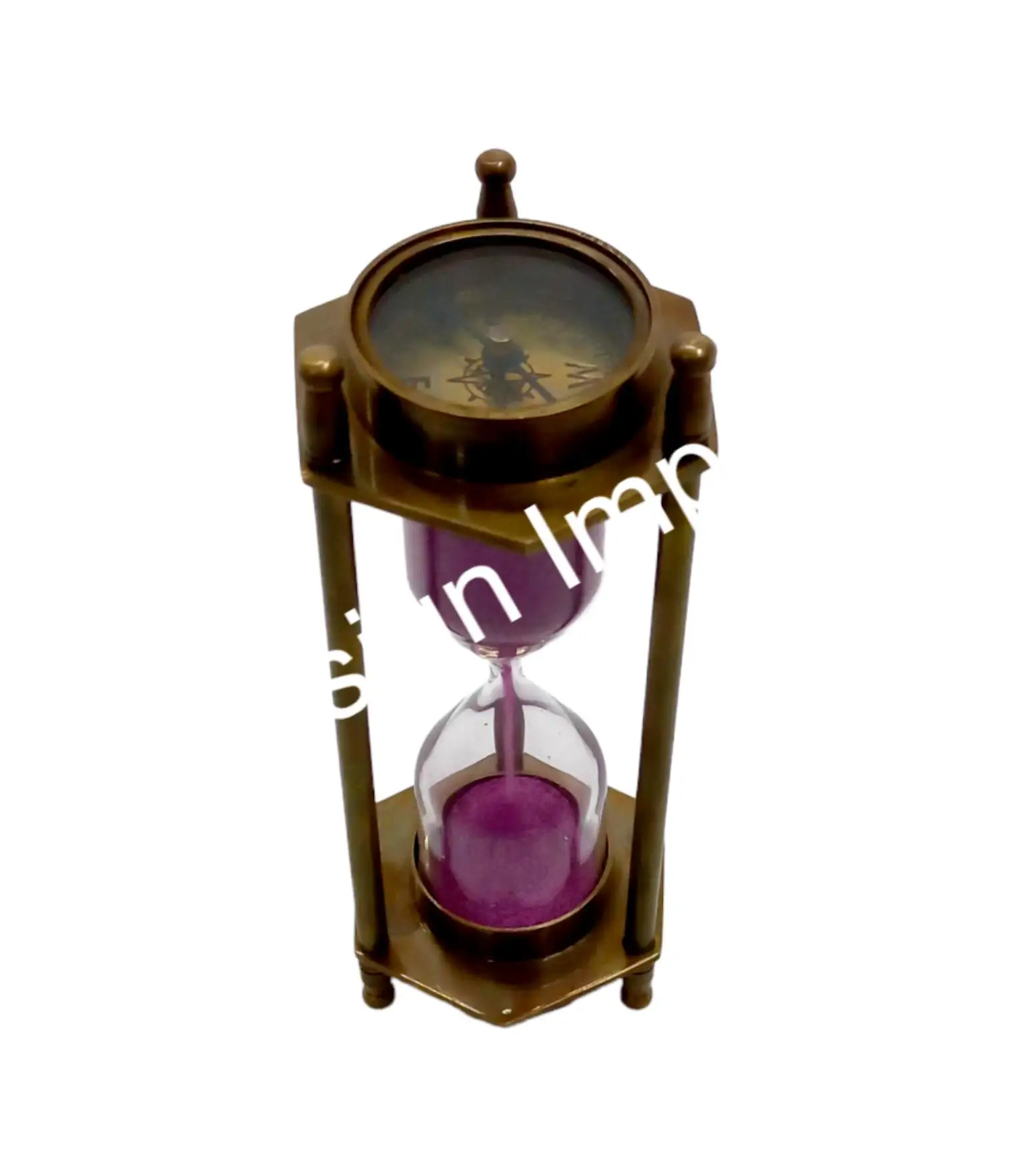 Trending Pink Sand Glass Clock Travelling Camping Hiking Custom 10 mins 25 mins Hourglass With Compass On Top hot Selling