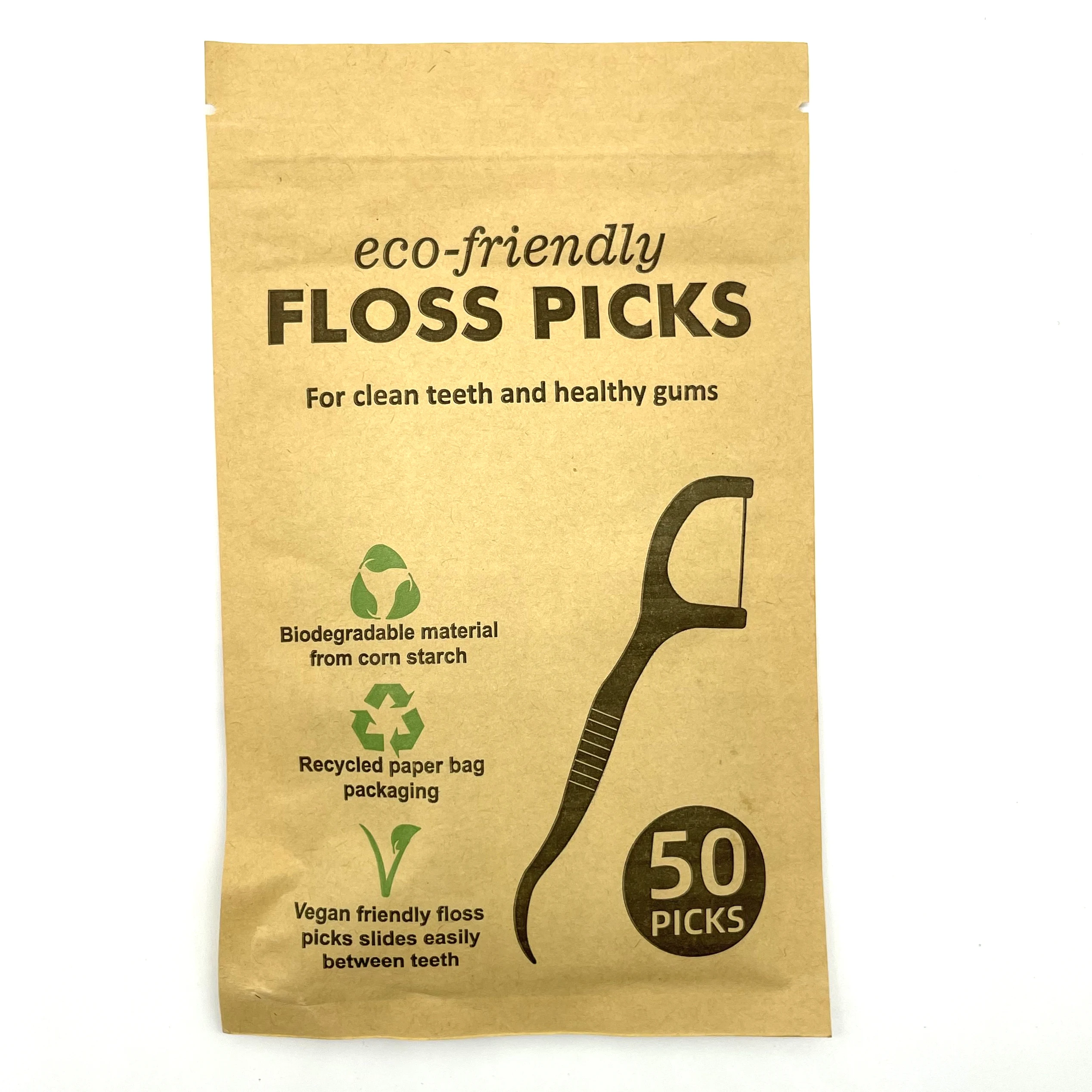 Natural Eco Biodegradable Organic Corn Silk Dental Floss With Mint Flavored Wax