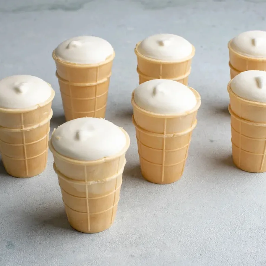 12% Vanilla Filling Wafer Cone Ice Cream From Organic Milk Chocolate Organic Product Dessert Ice Cream