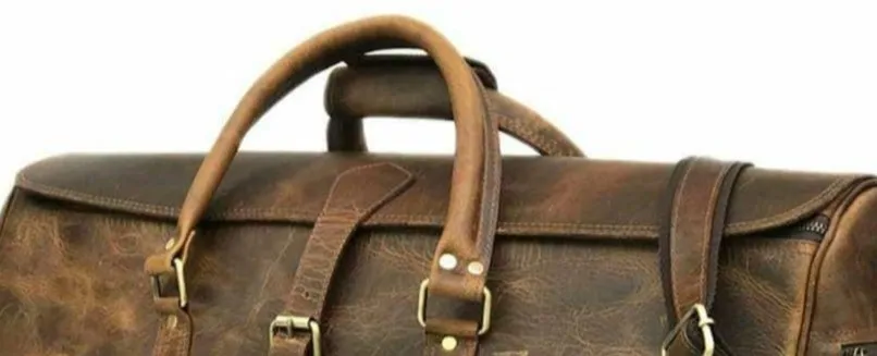 Lightweight Handmade Custom Leather Duffle bags for Men and wholesale Leather Travel Overnight Weekend Sports Gym Duffel Carry O