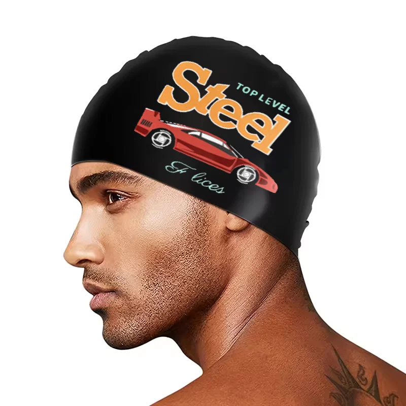 professional waterproof competition swimming hat cap logo custom print bulk swim caps silicone swim cap manufacturer for adult
