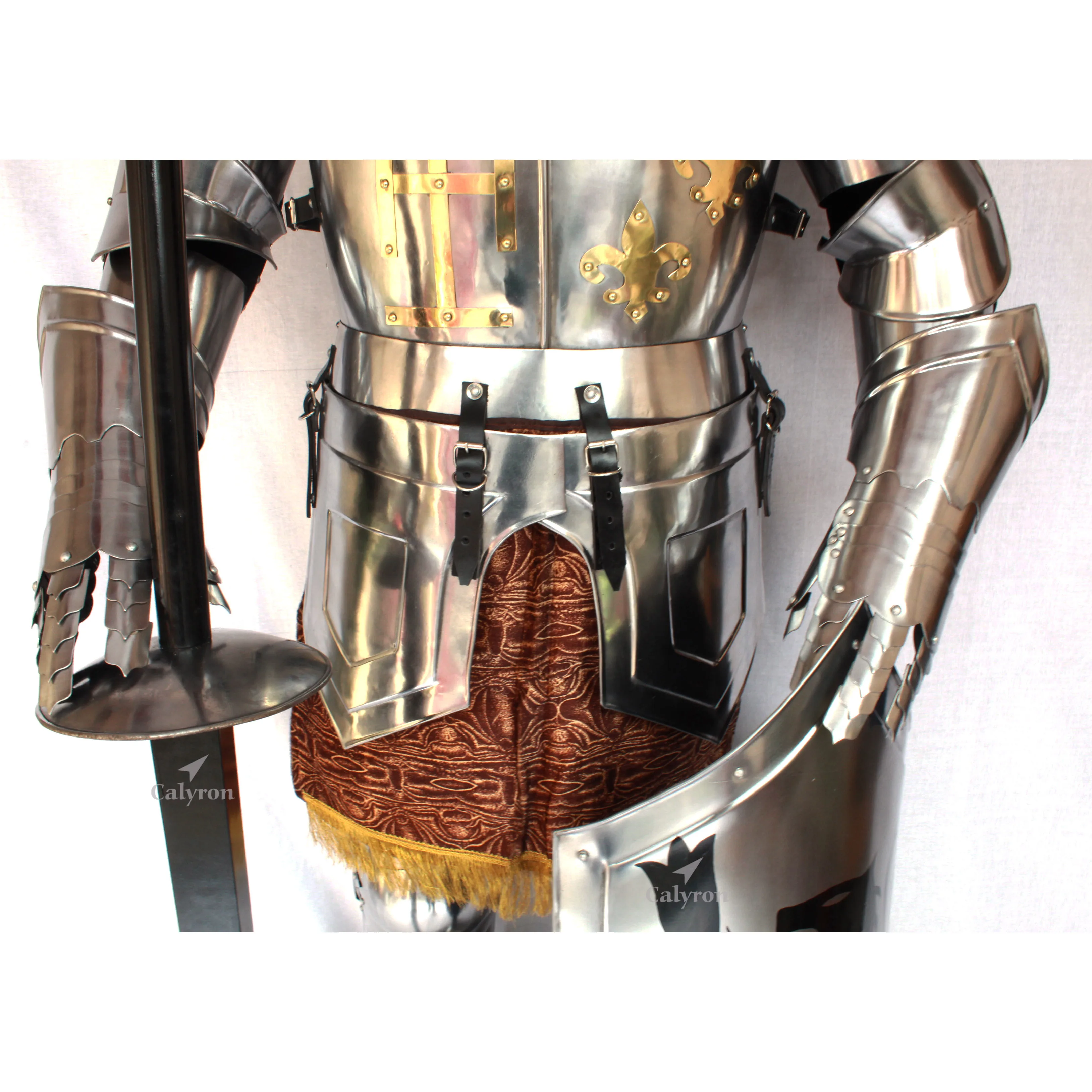 medieval knight suit templar armour armor wearable costume battle warrior crusader of for armor full silver polish