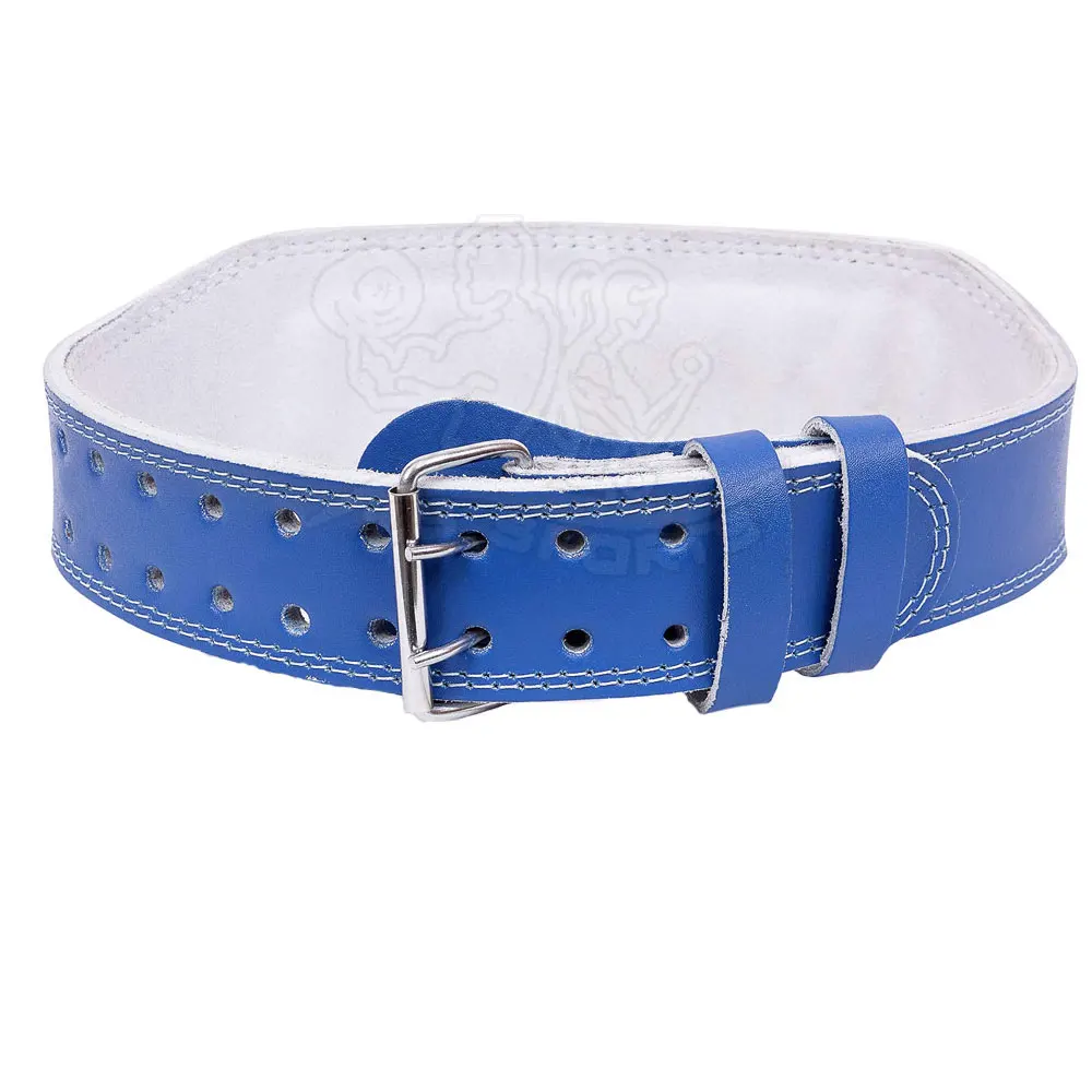 Padded Leather Contoured Weightlifting Belt with Cowhide Leather Lining and Steel Roller Buckle