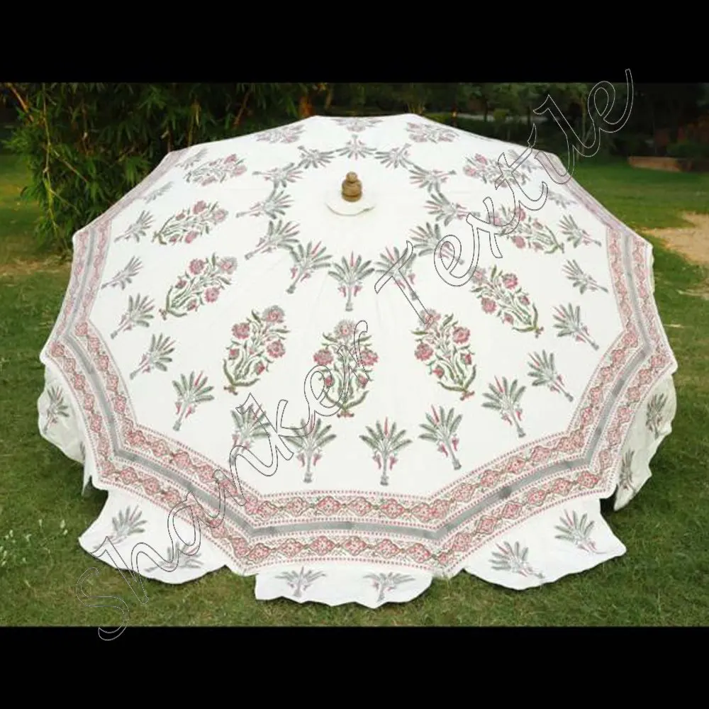 Indian Multi Color Flower Patio Umbrella Handmade Decorative Garden Umbrella Uv Protection Umbrella Beautiful Garden